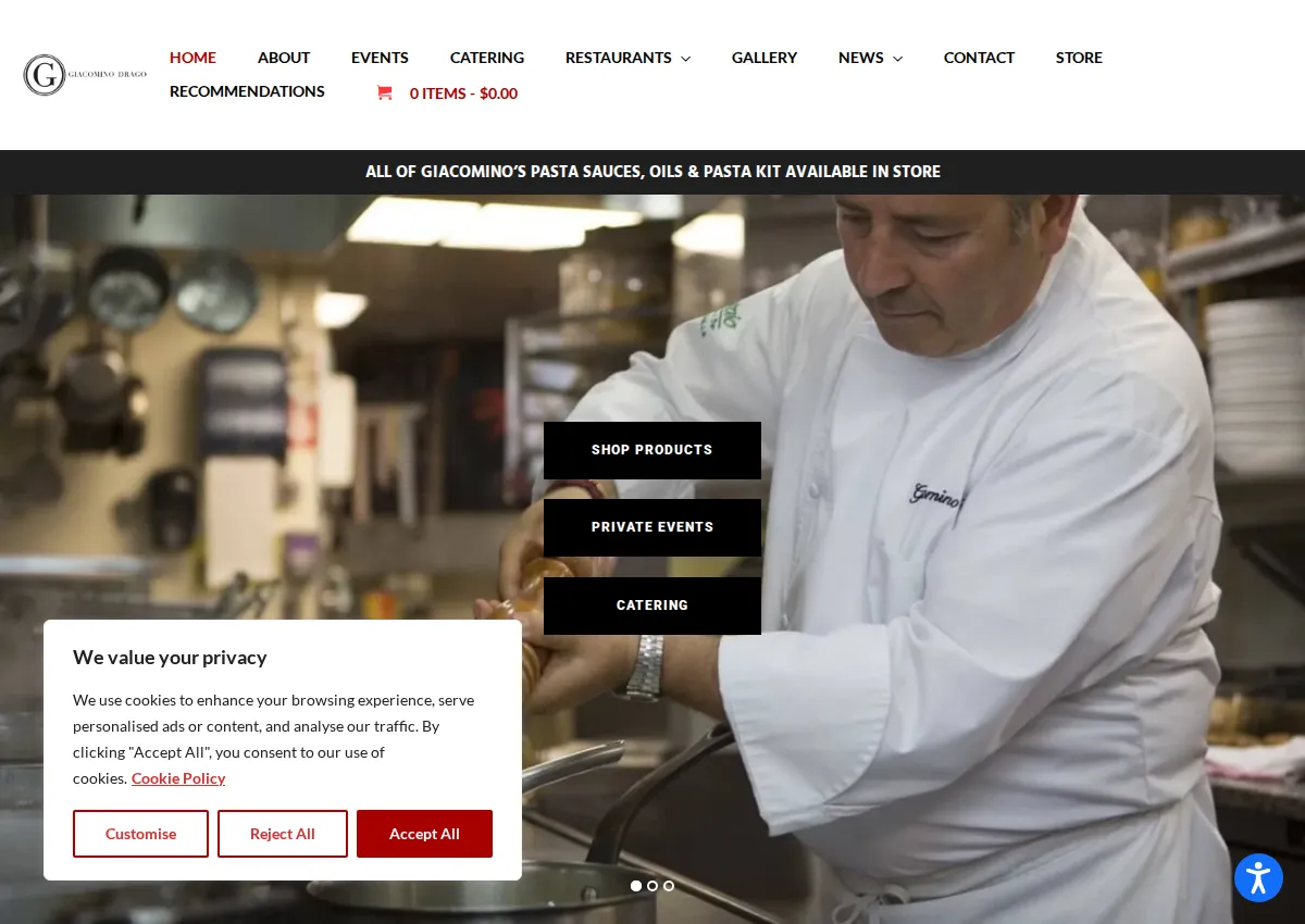 Store homepage