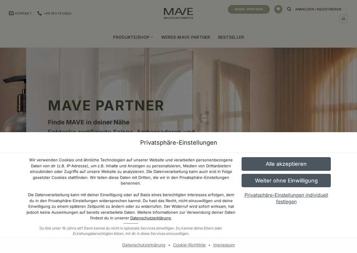 Store homepage