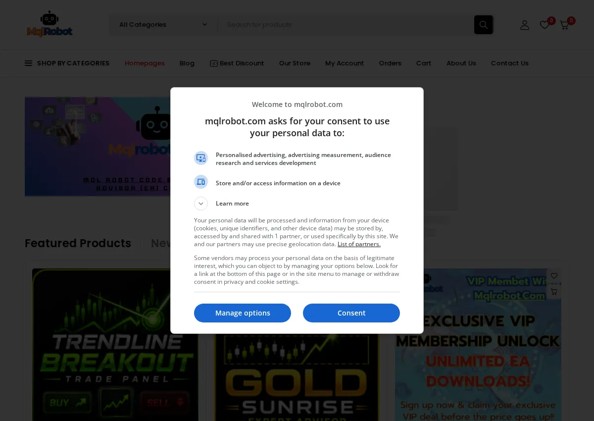 Store homepage