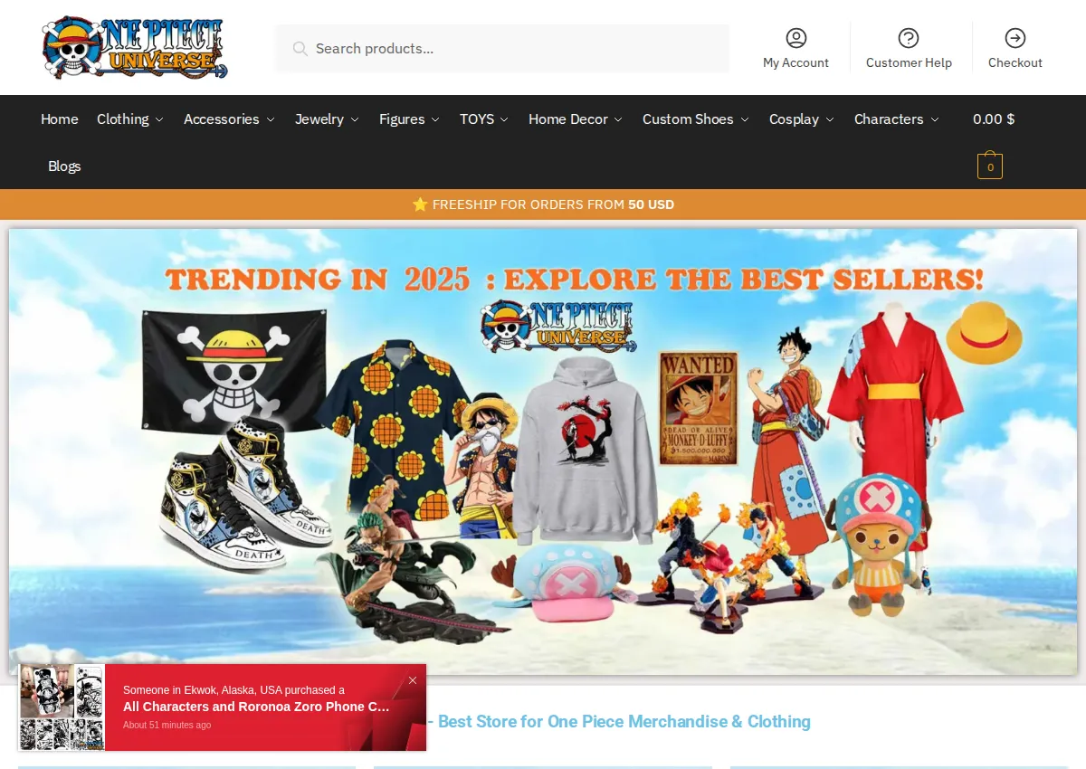 Store homepage