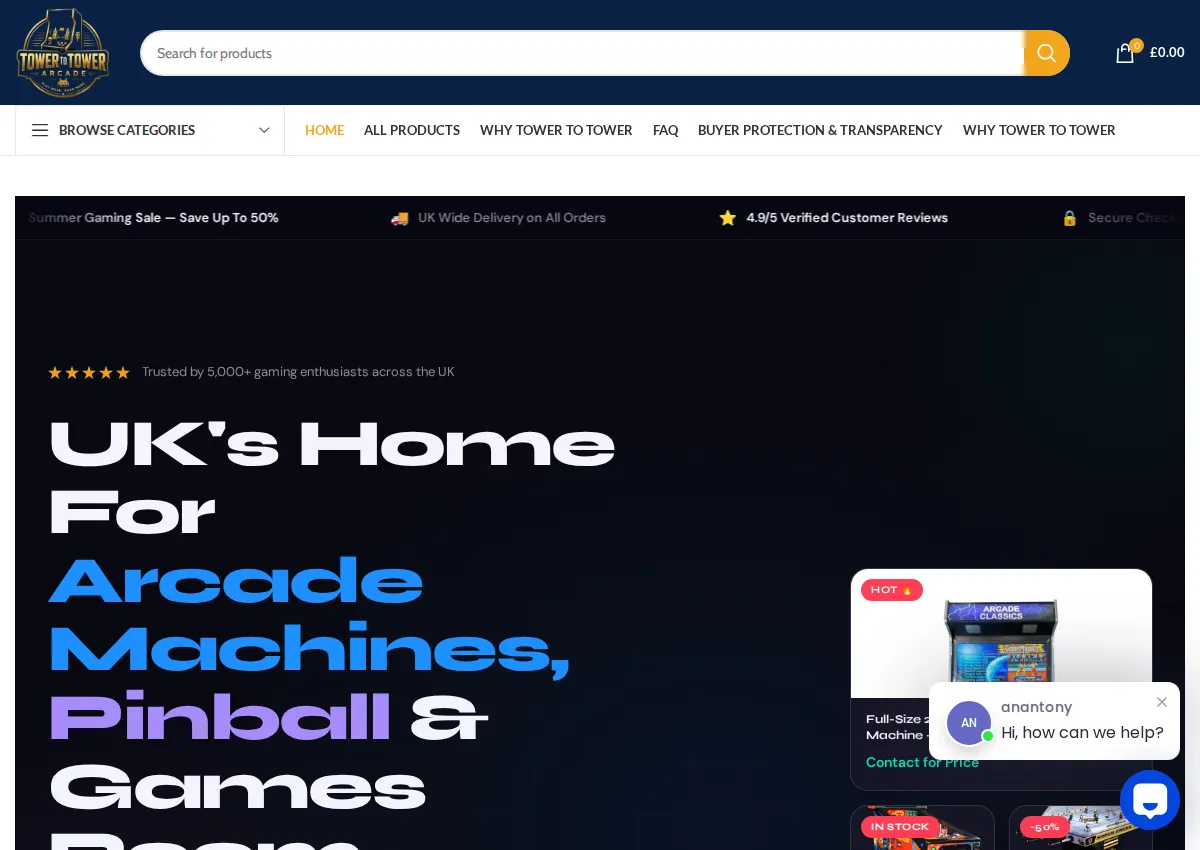 Store homepage