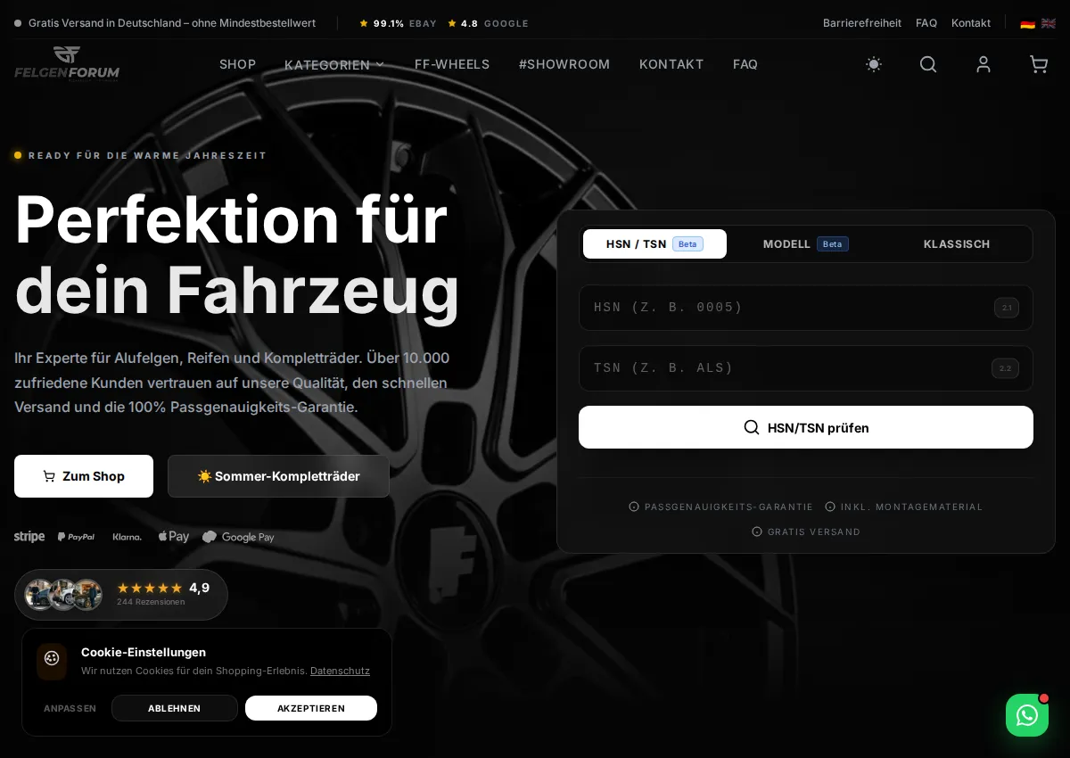 Store homepage