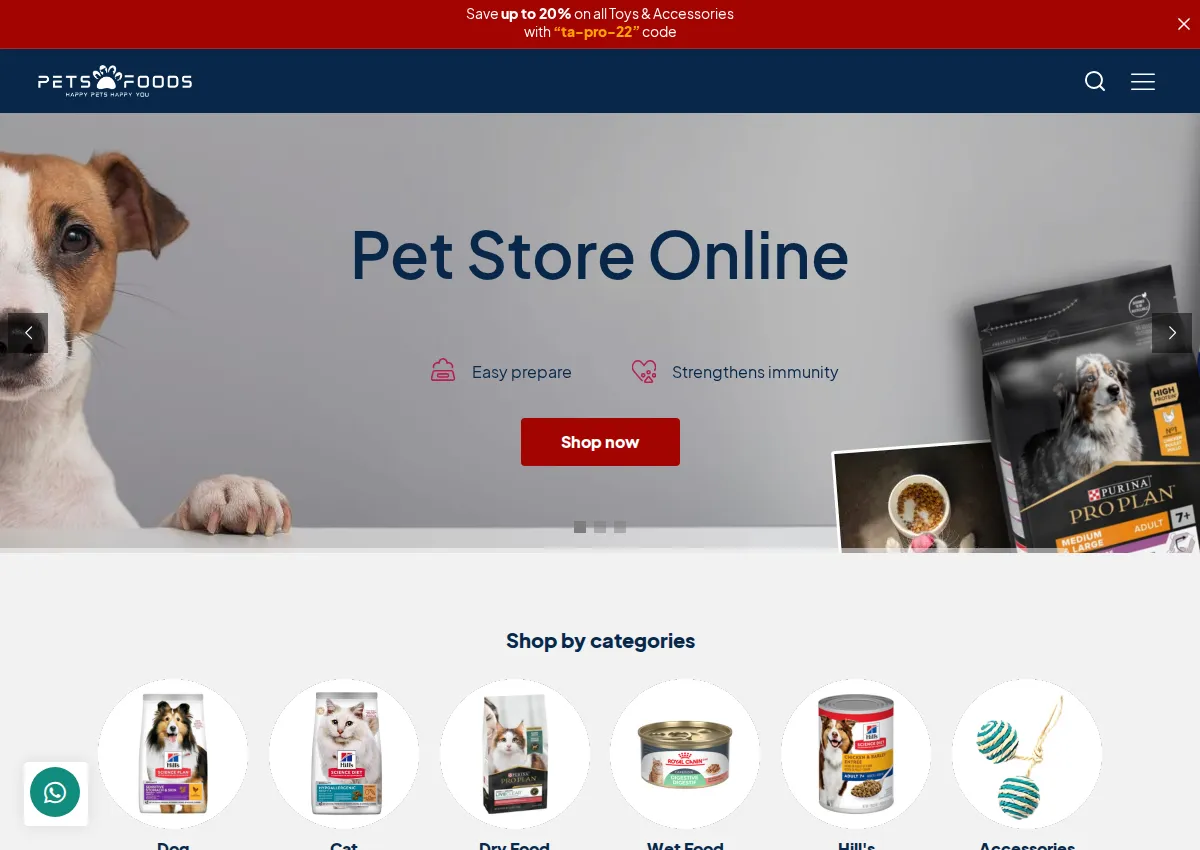 Store homepage