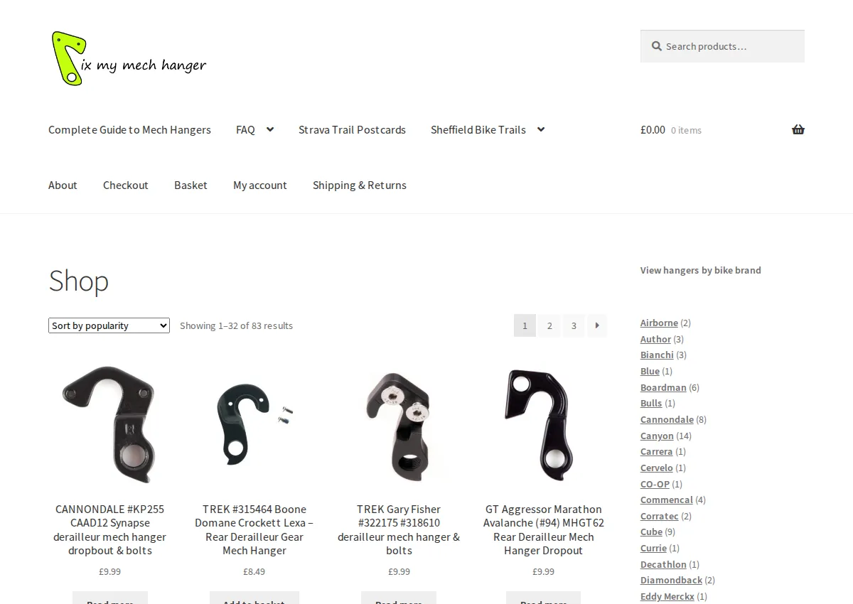 Store homepage