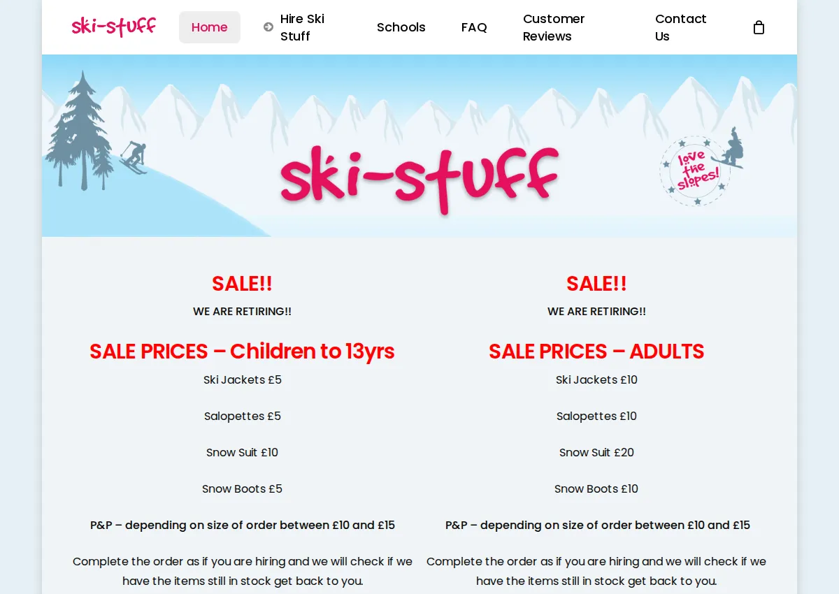 Store homepage