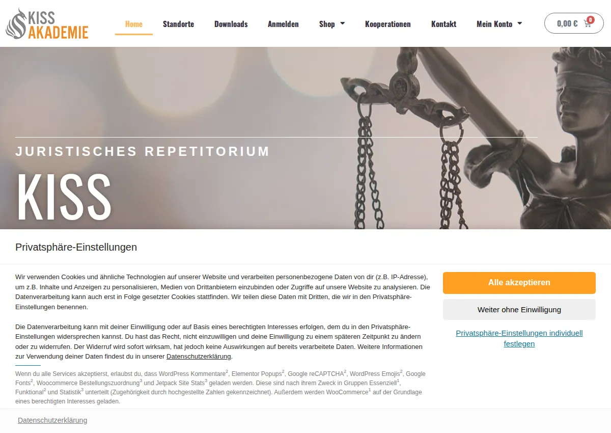 Store homepage