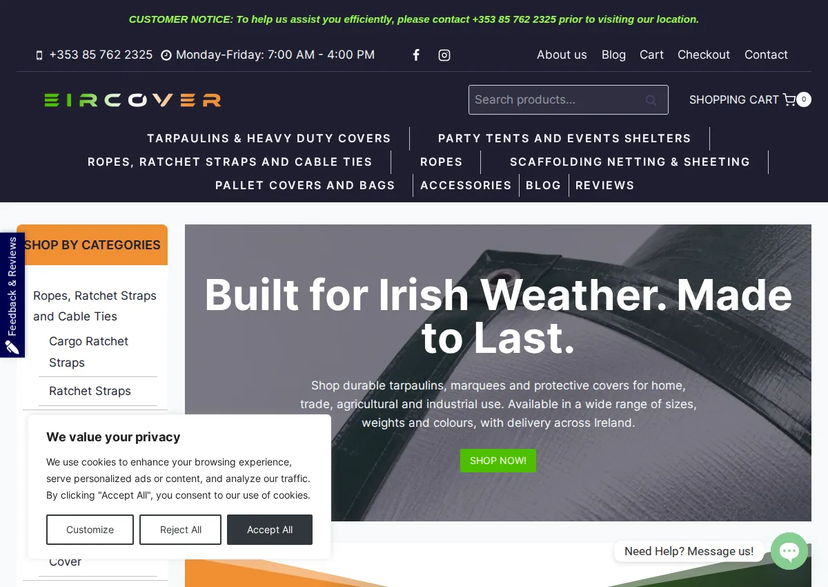Store homepage