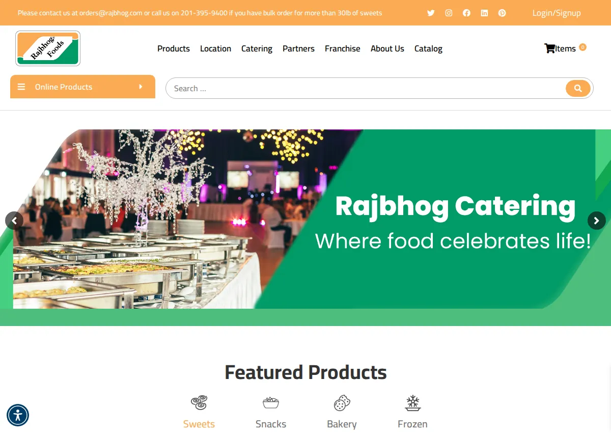 Store homepage