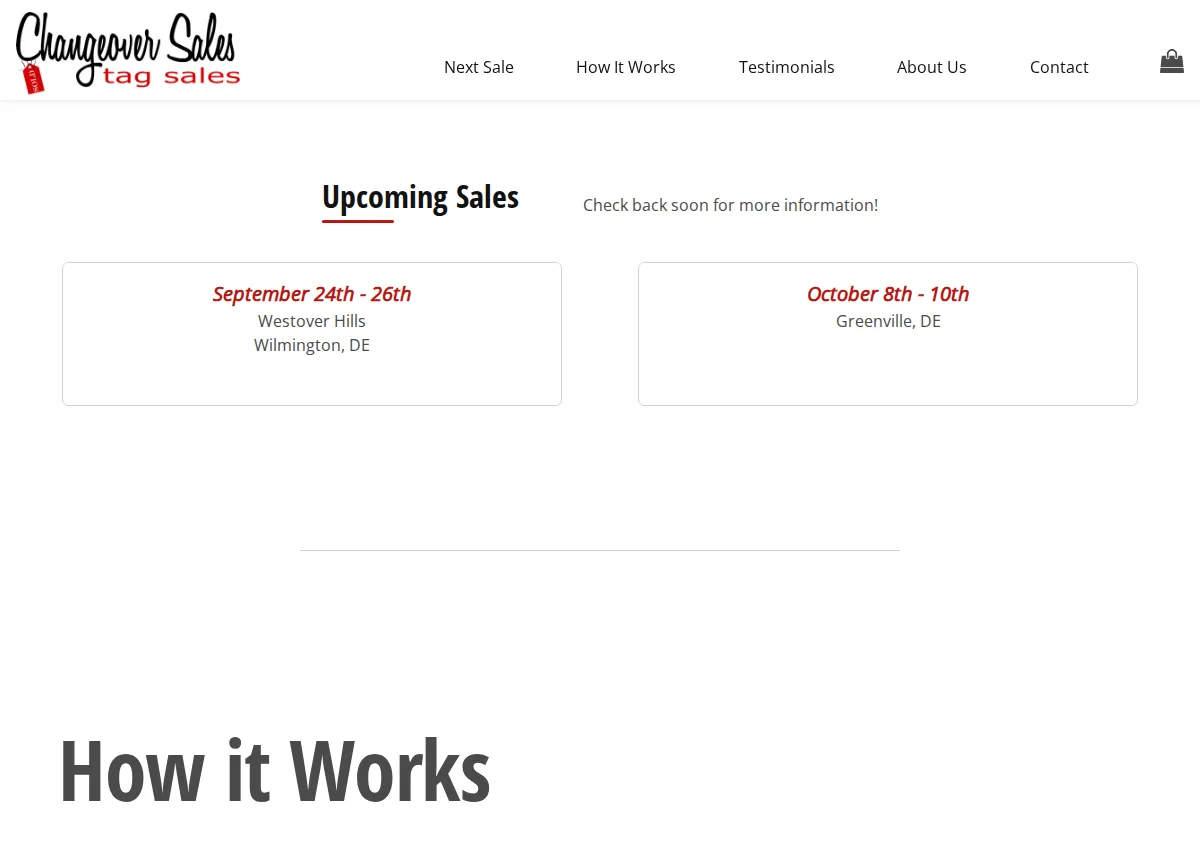 Store homepage