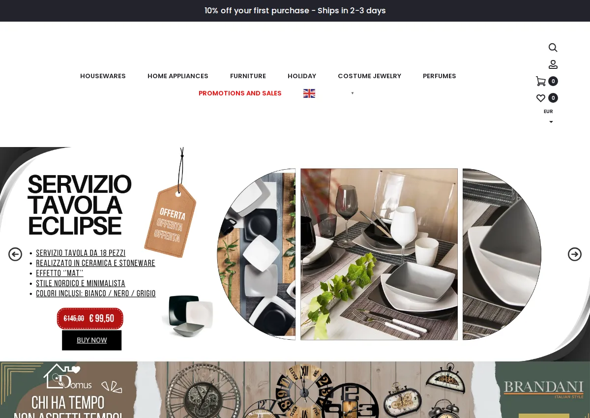 Store homepage