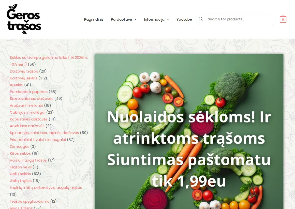 Store homepage