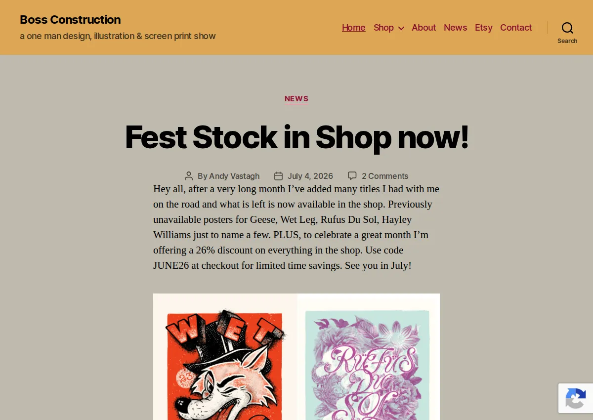 Store homepage