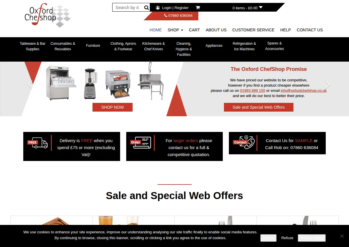 Store homepage