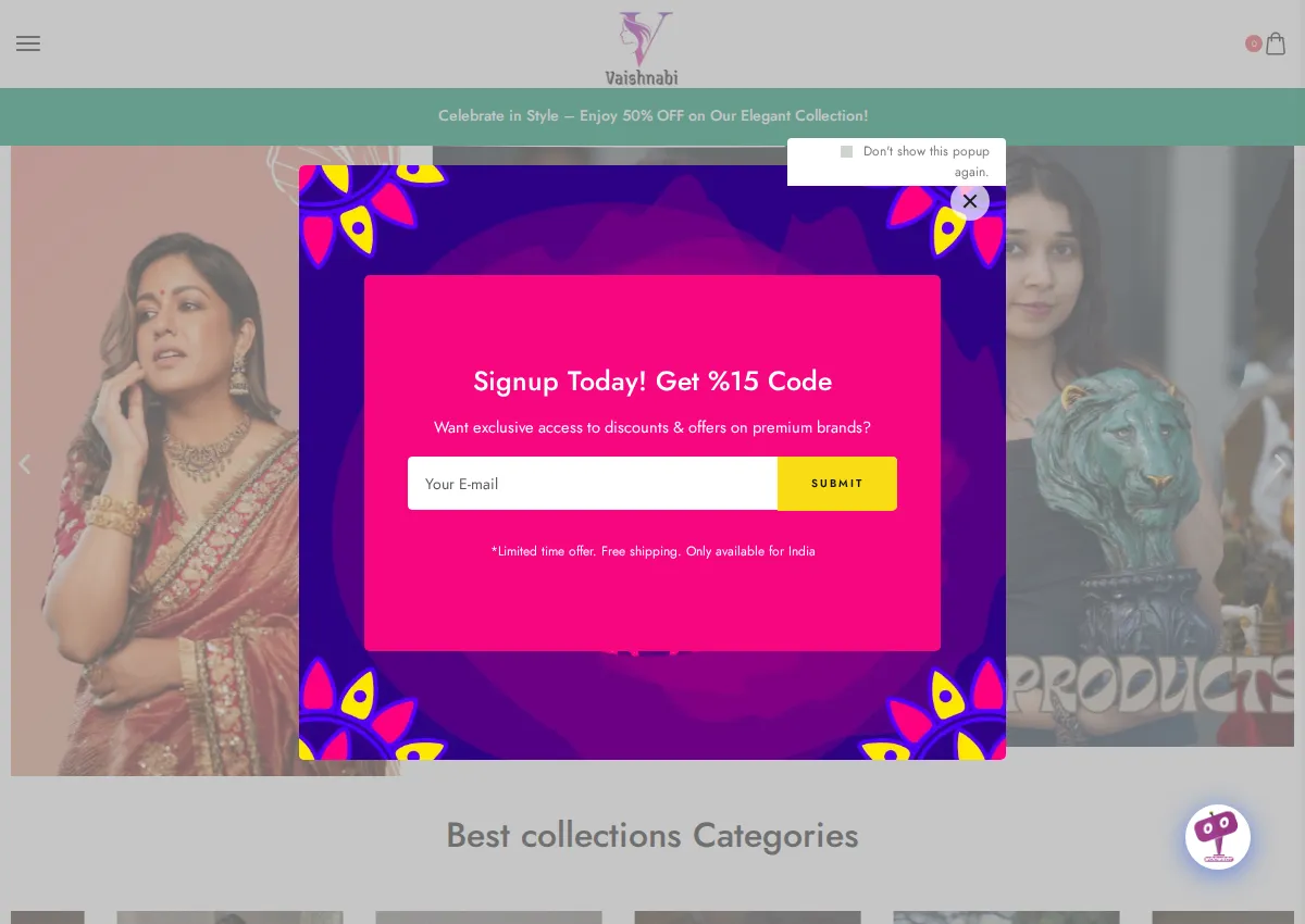 Store homepage