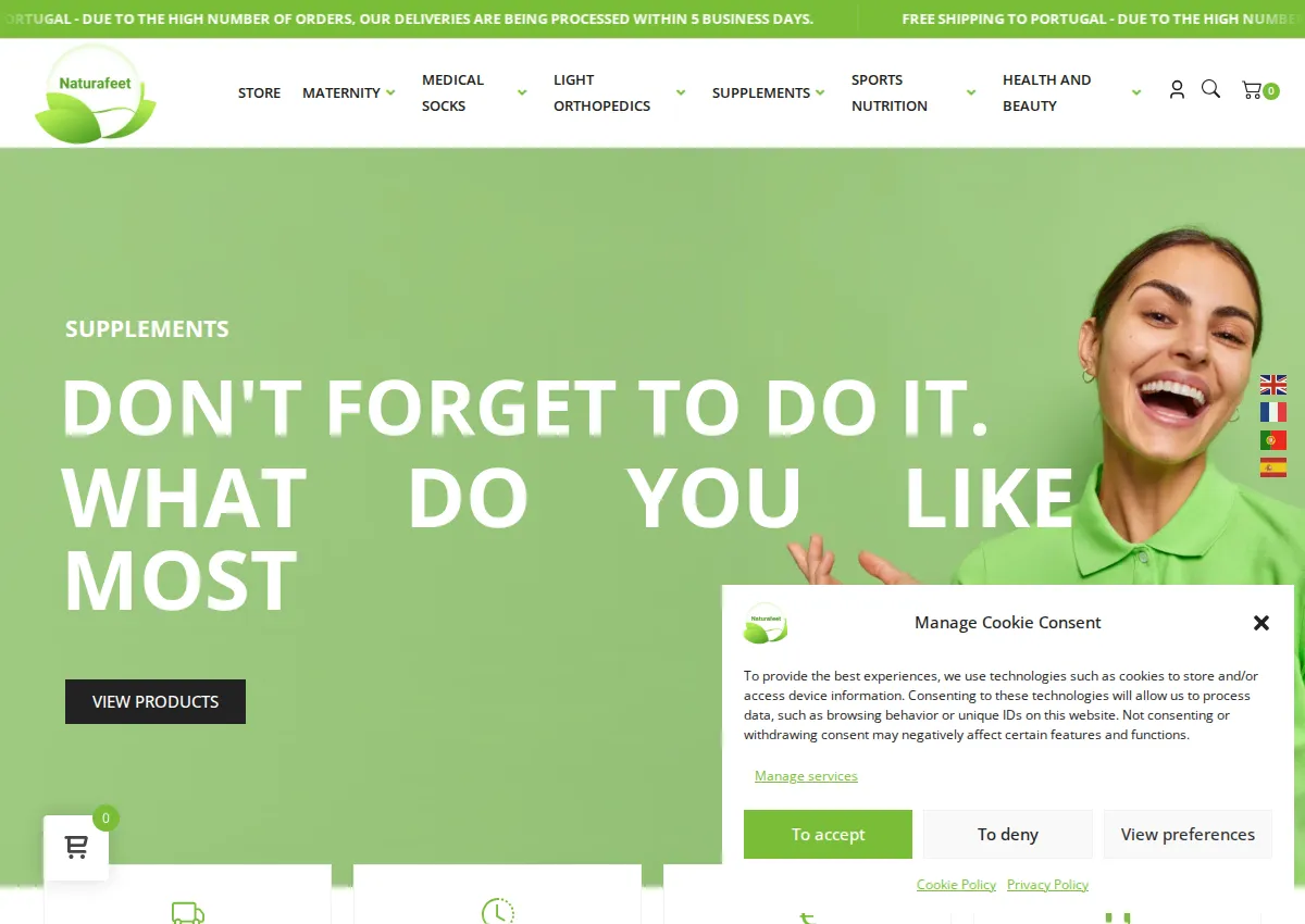 Store homepage
