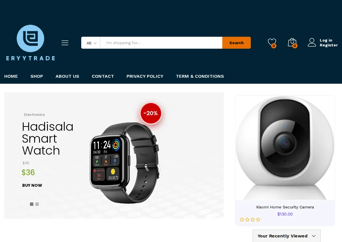 Store homepage