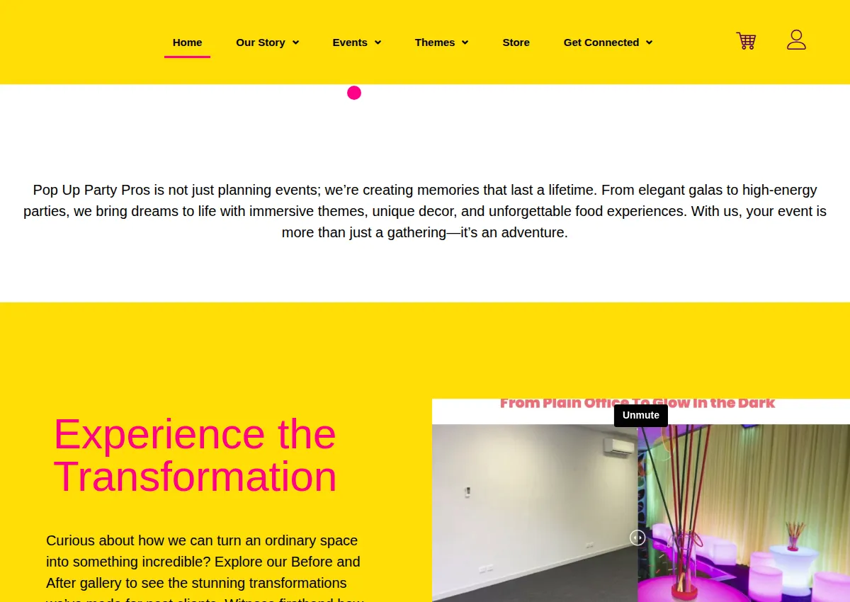 Store homepage