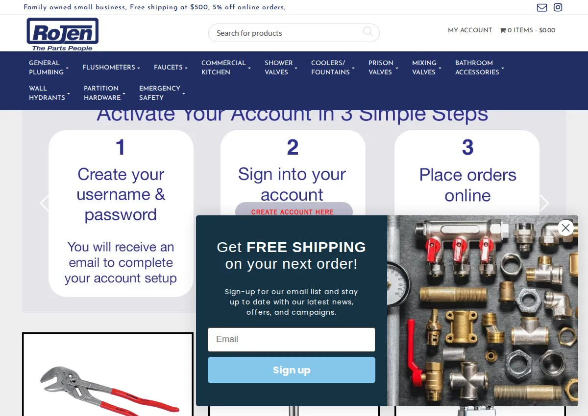 Store homepage