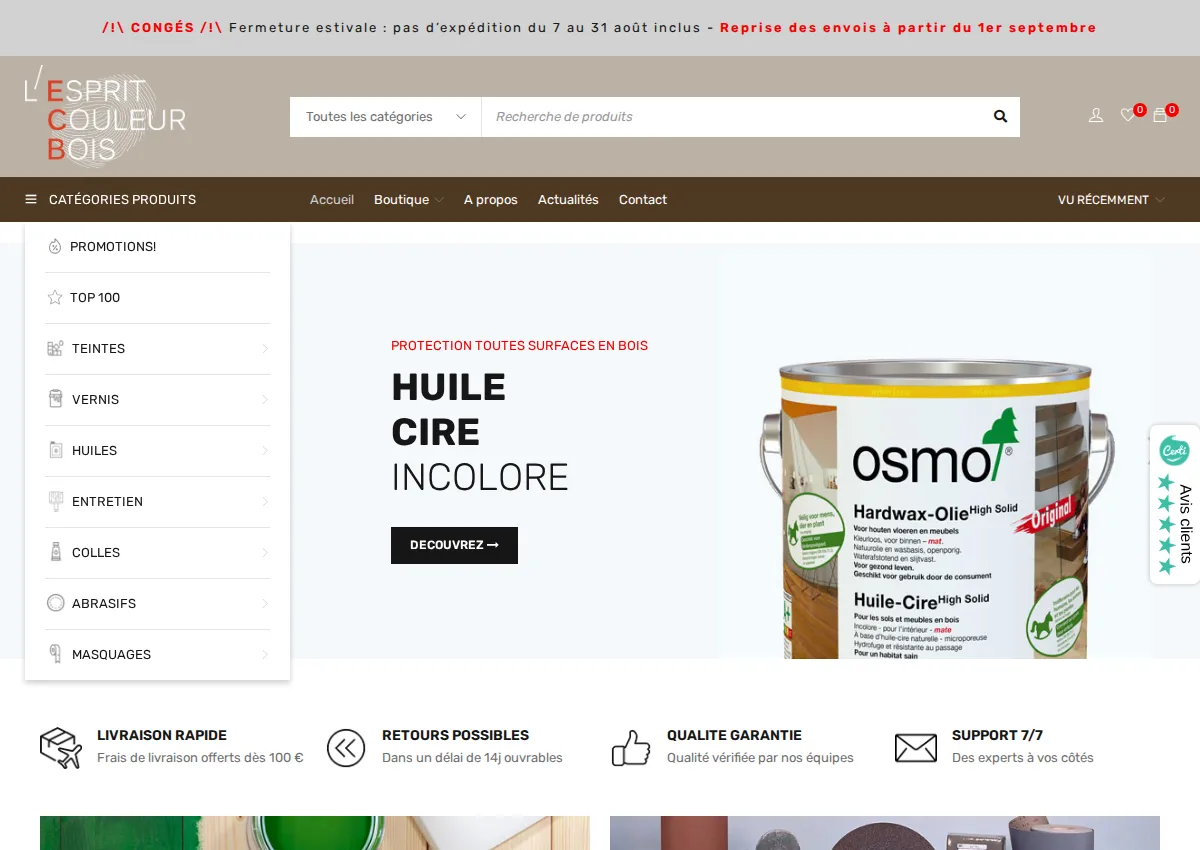 Store homepage