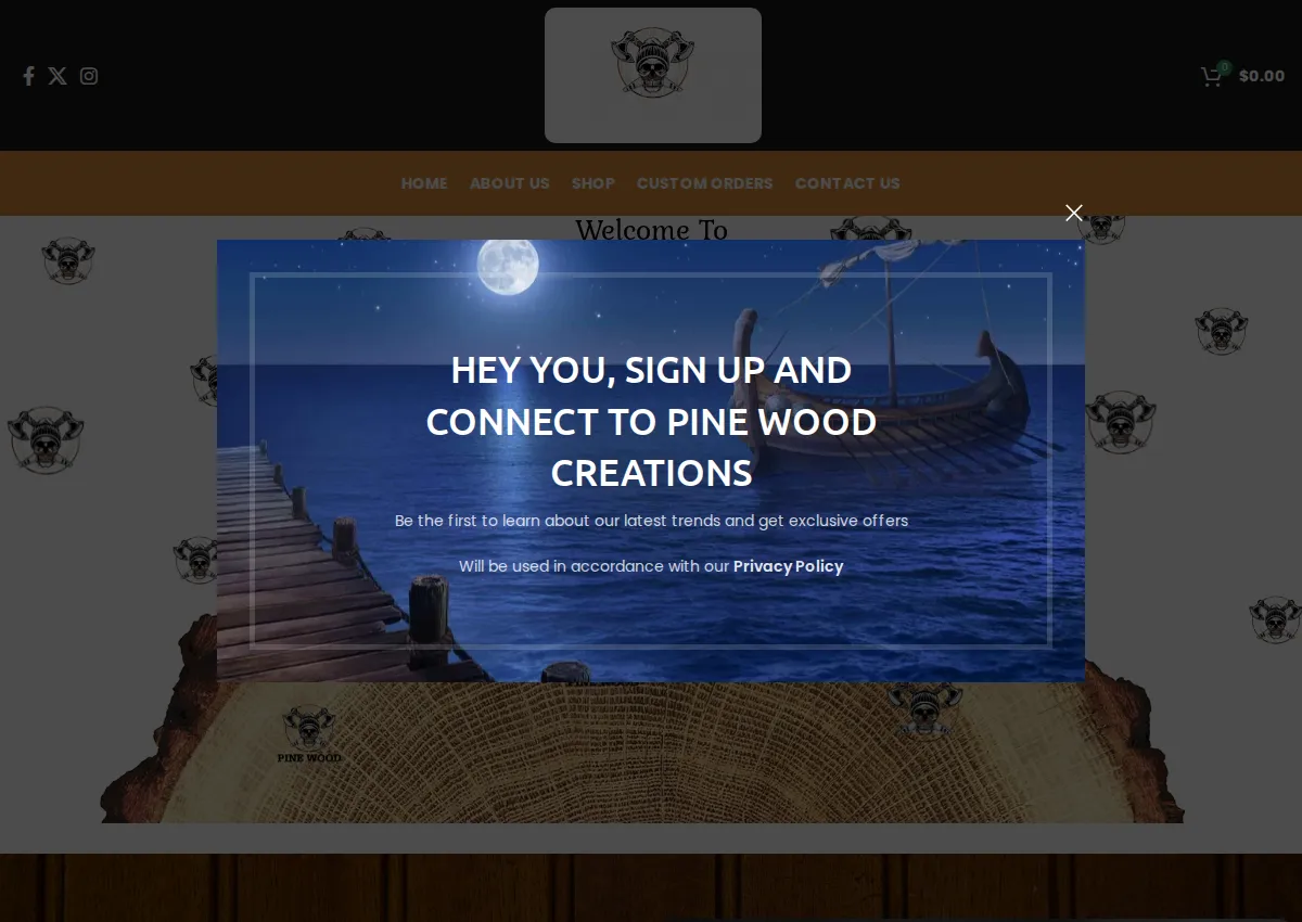 Store homepage
