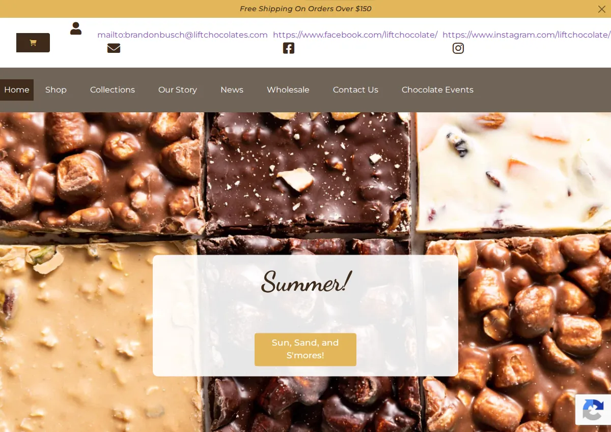Store homepage