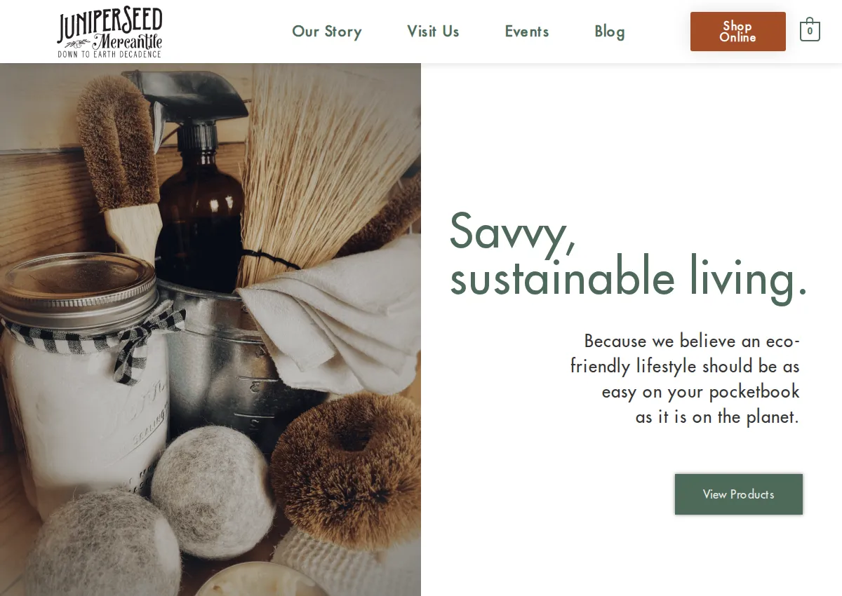 Store homepage