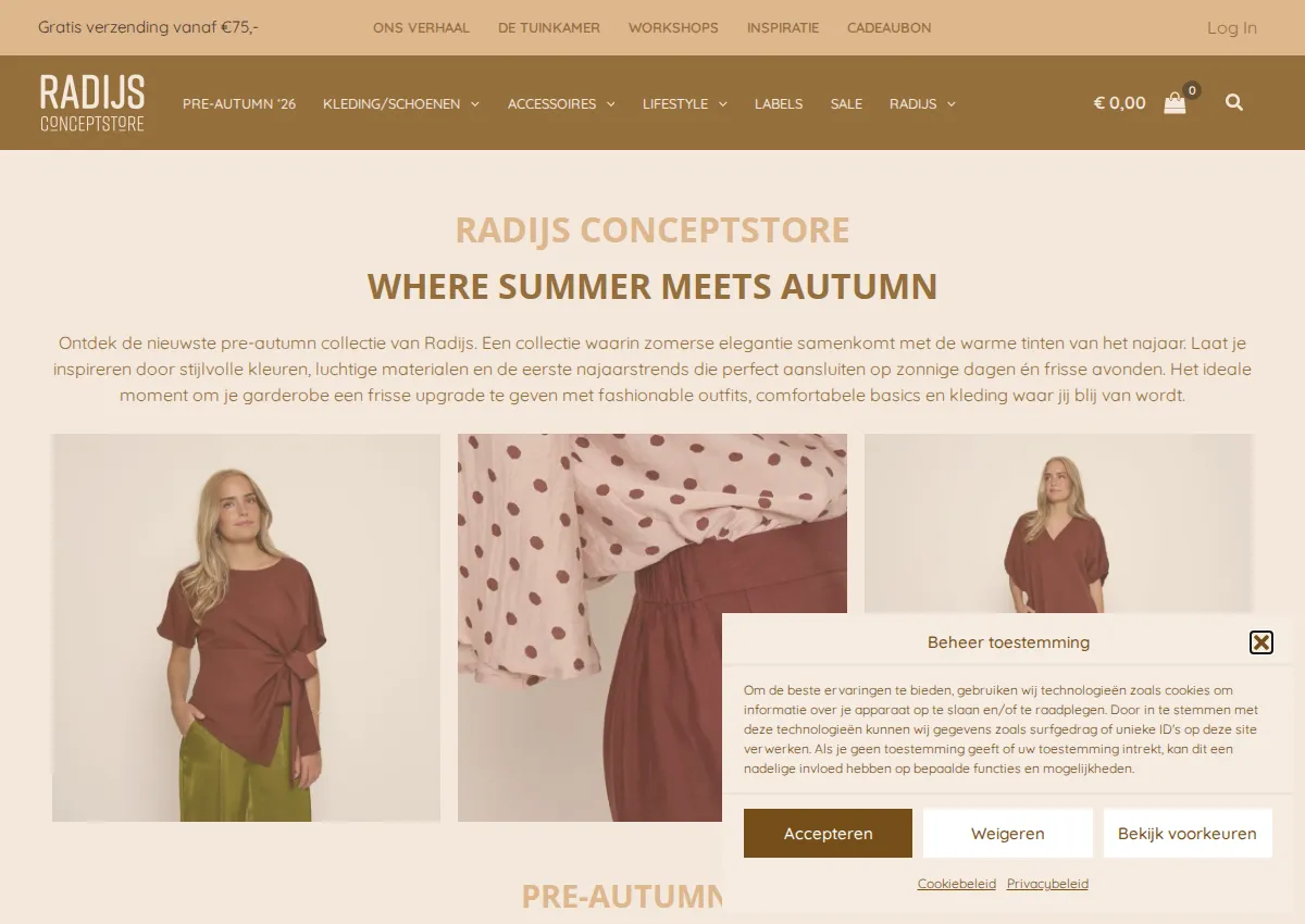 Store homepage