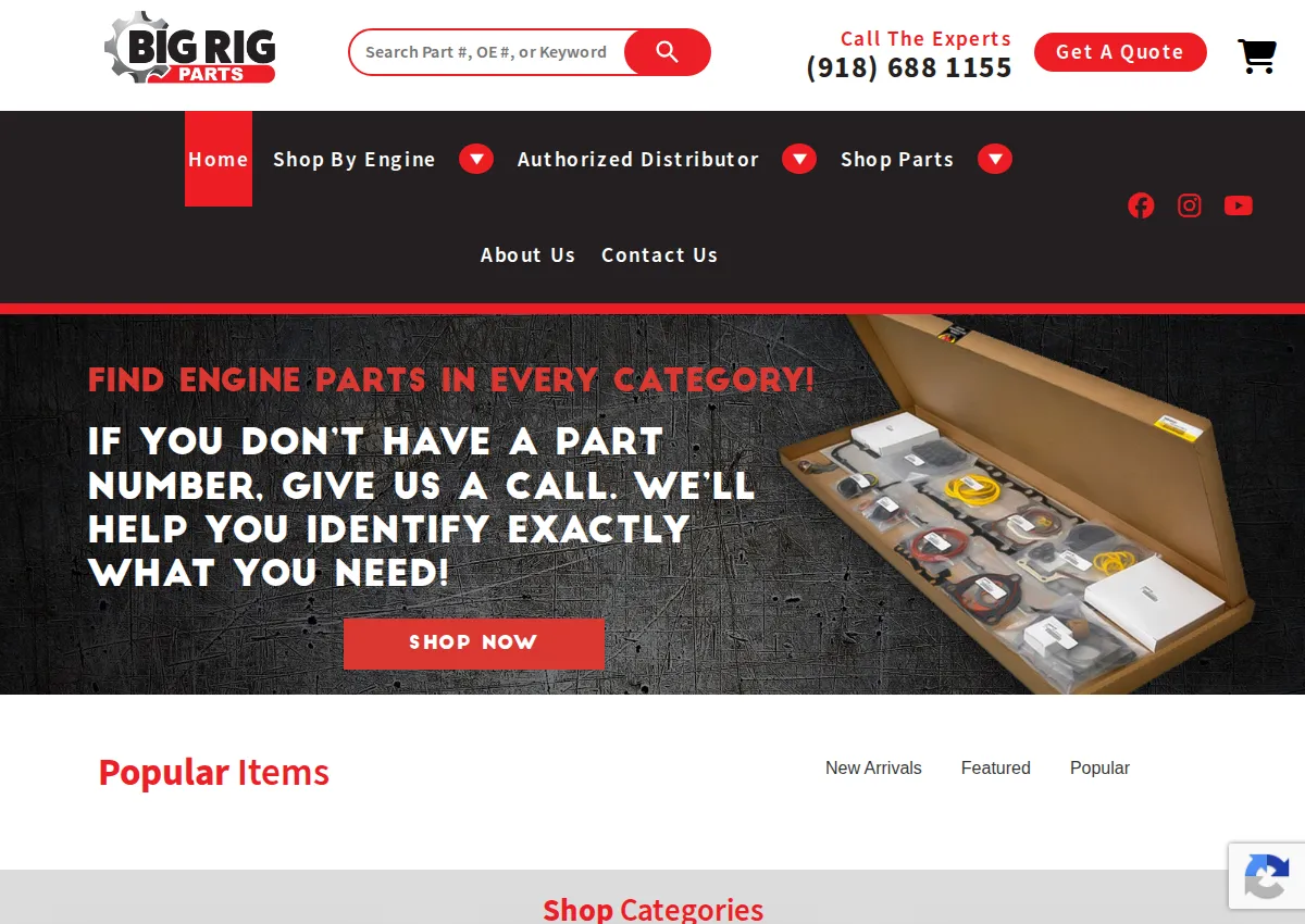 Store homepage