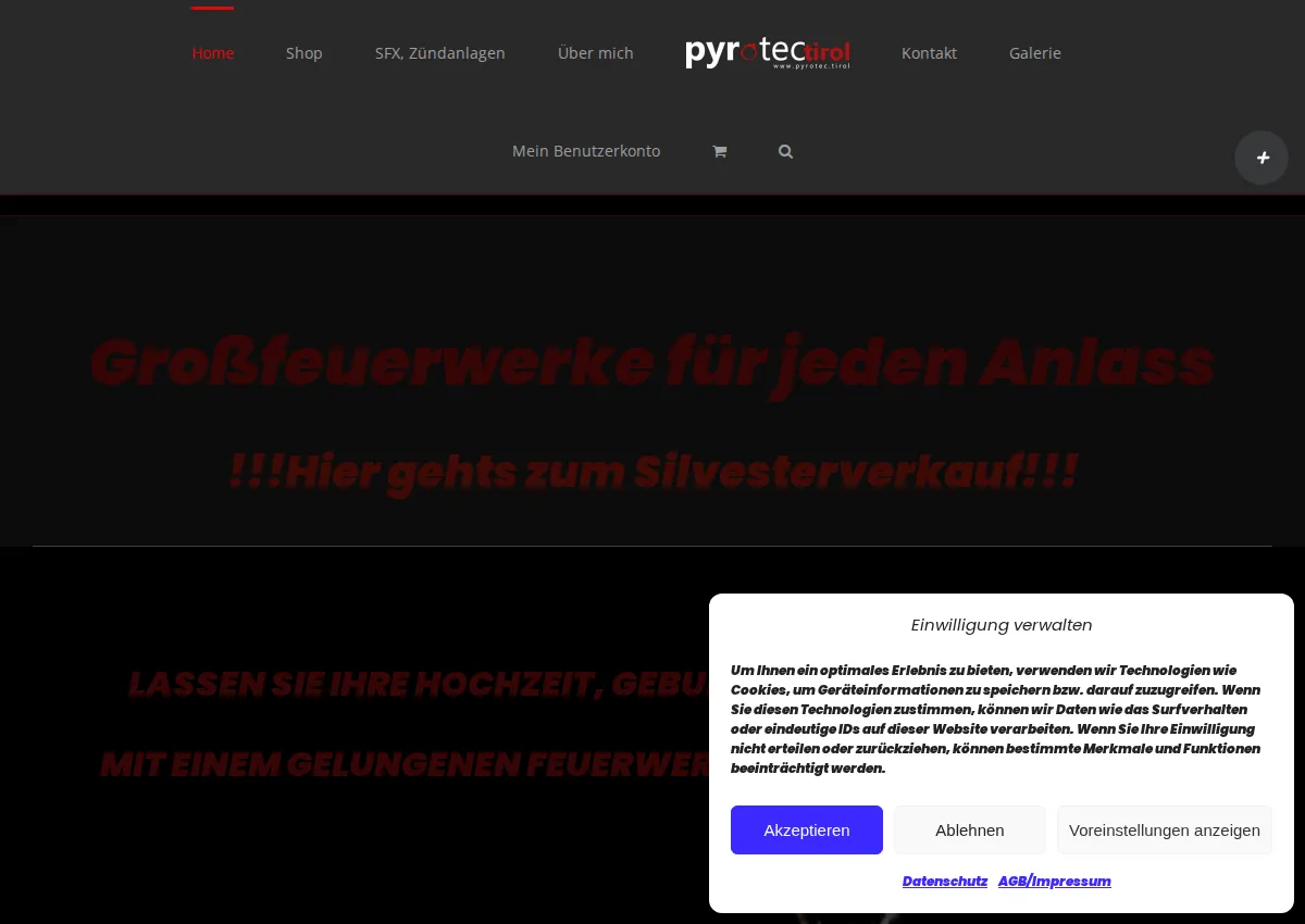 Store homepage