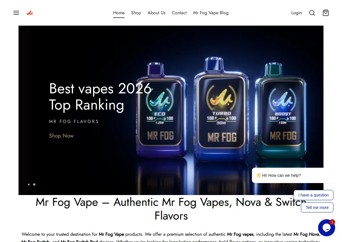 Store homepage