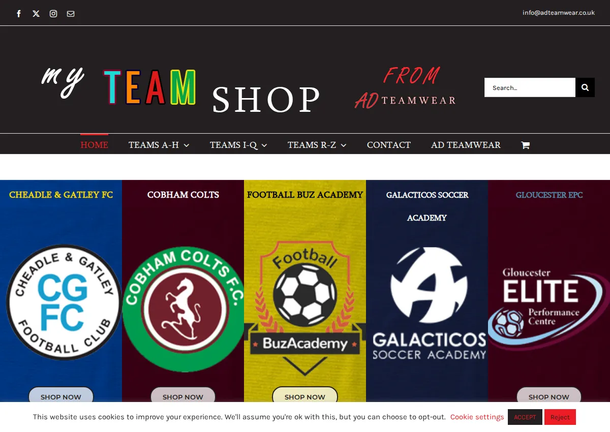 Store homepage
