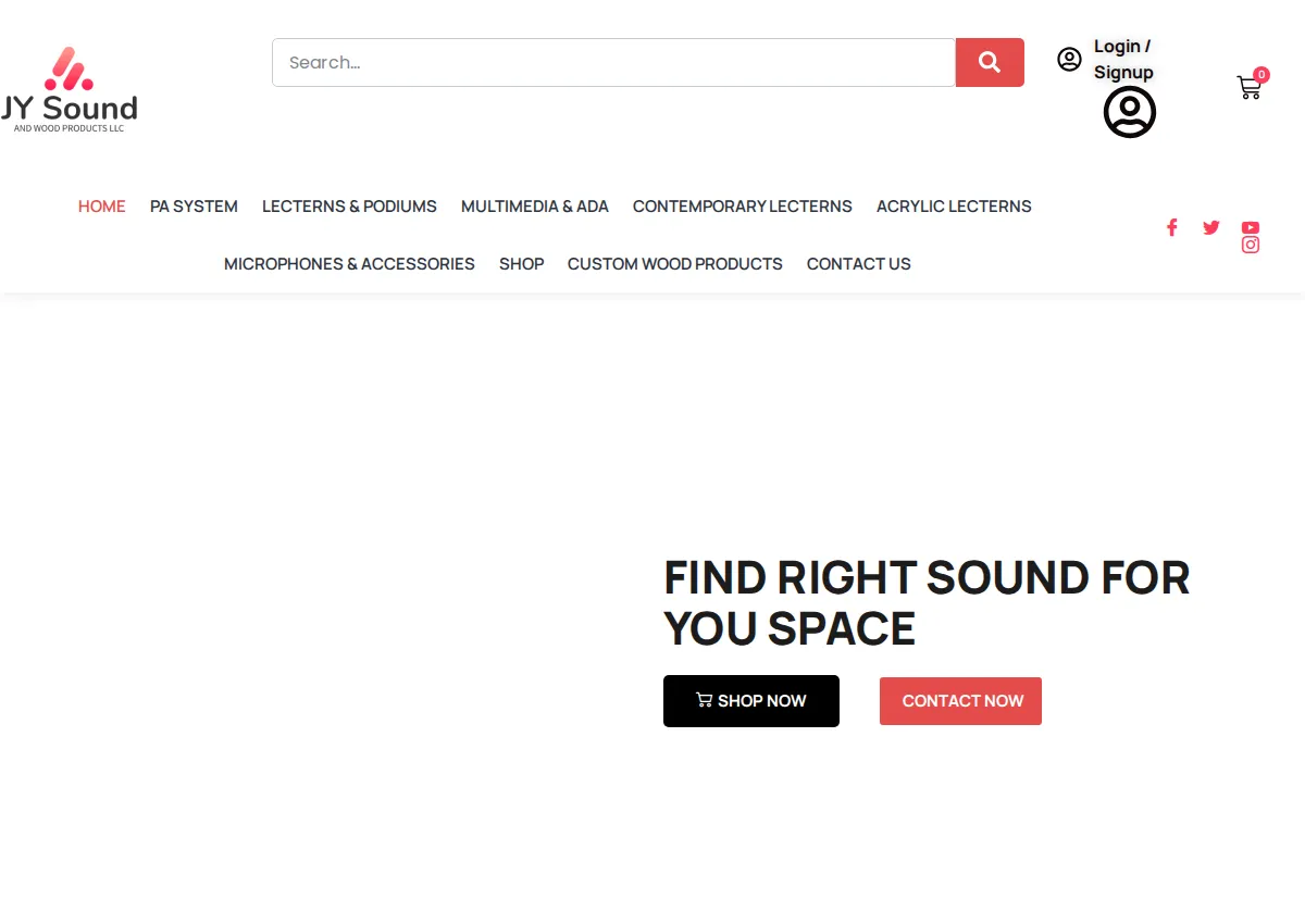 Store homepage