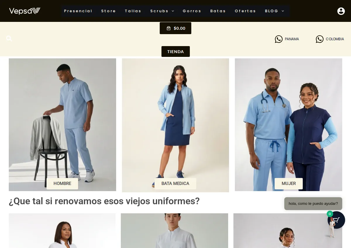 Store homepage