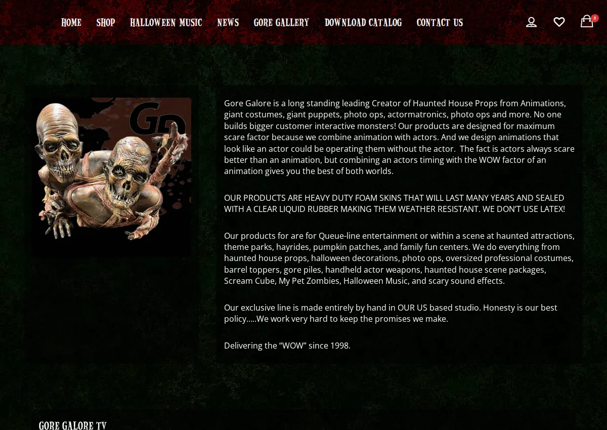 Store homepage