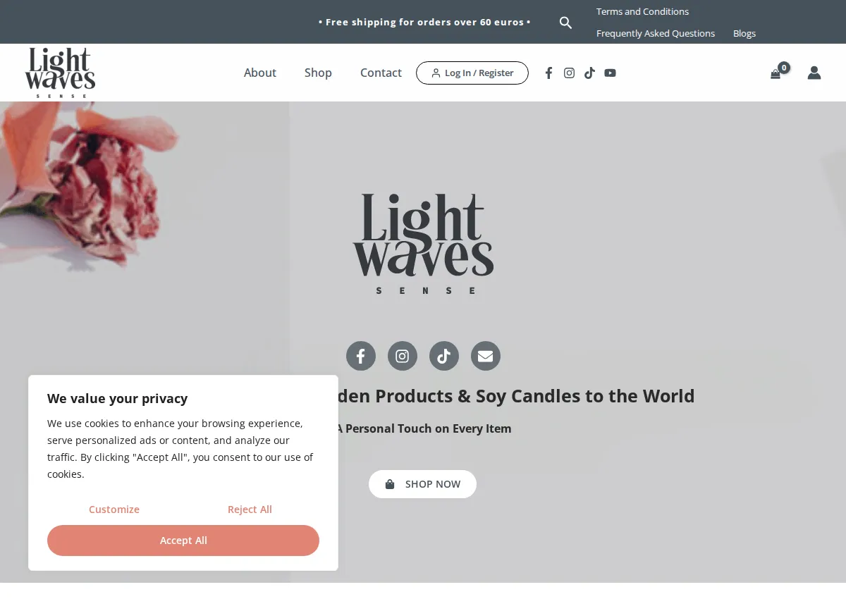 Store homepage