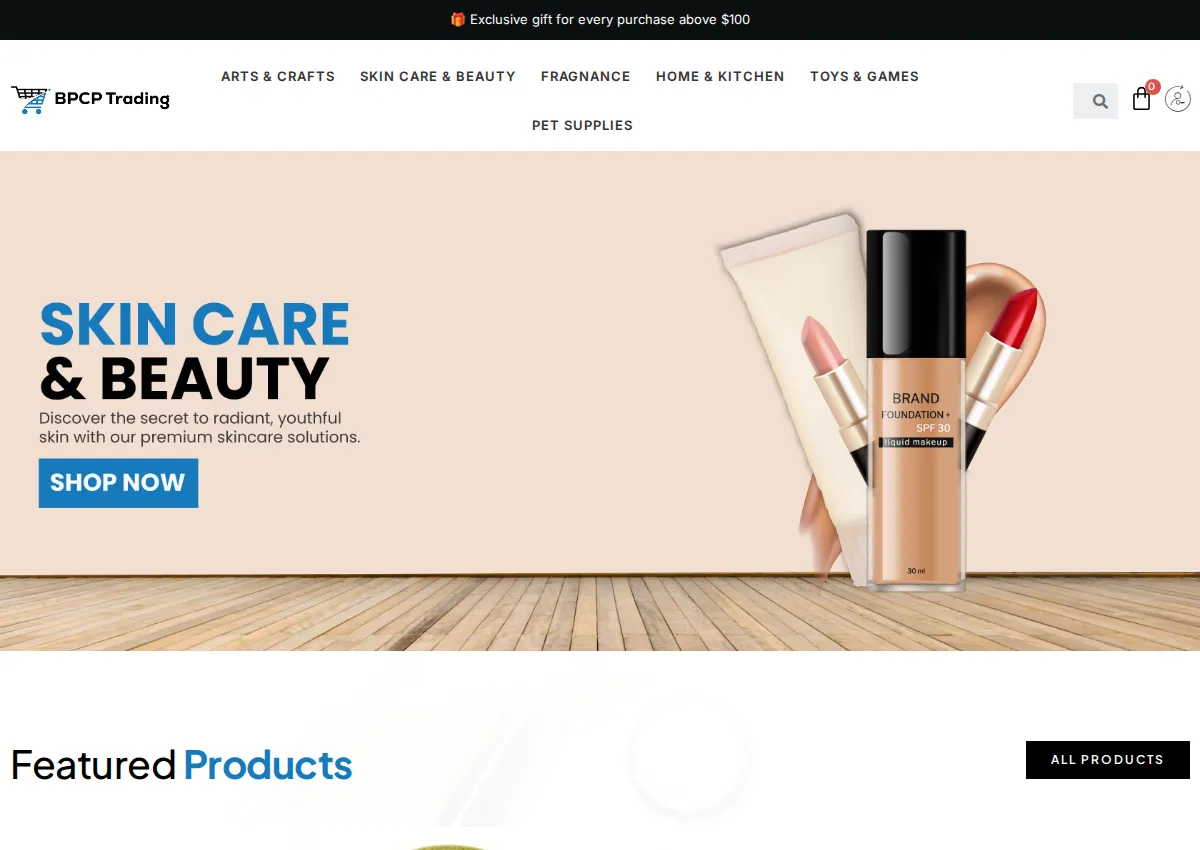 Store homepage