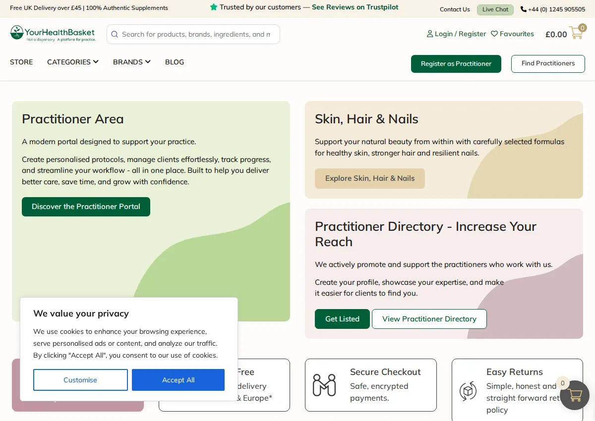 Store homepage
