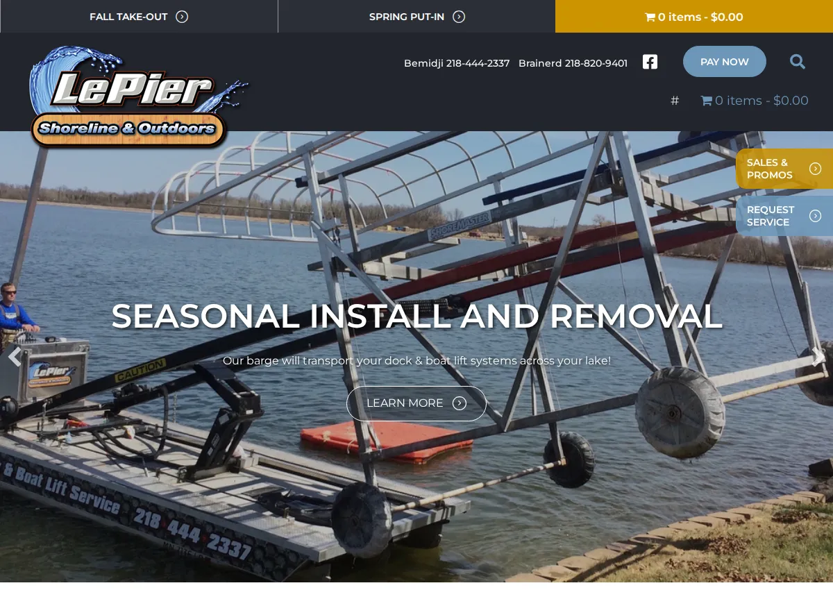 Store homepage
