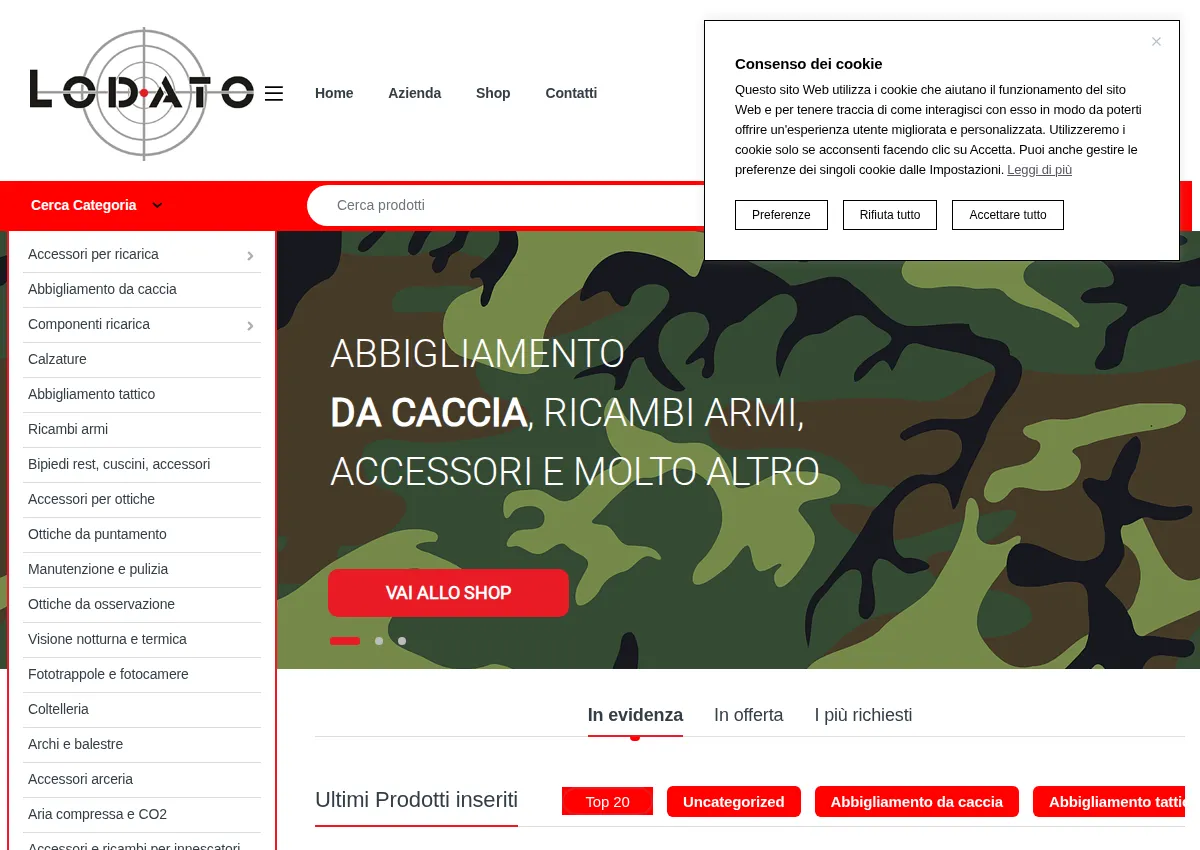 Store homepage