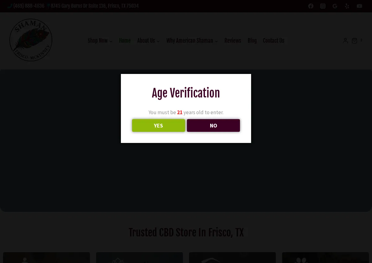 Store homepage