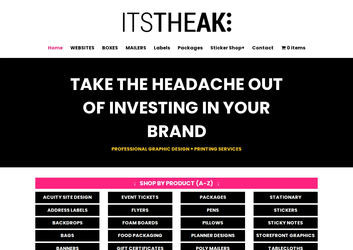 Store homepage