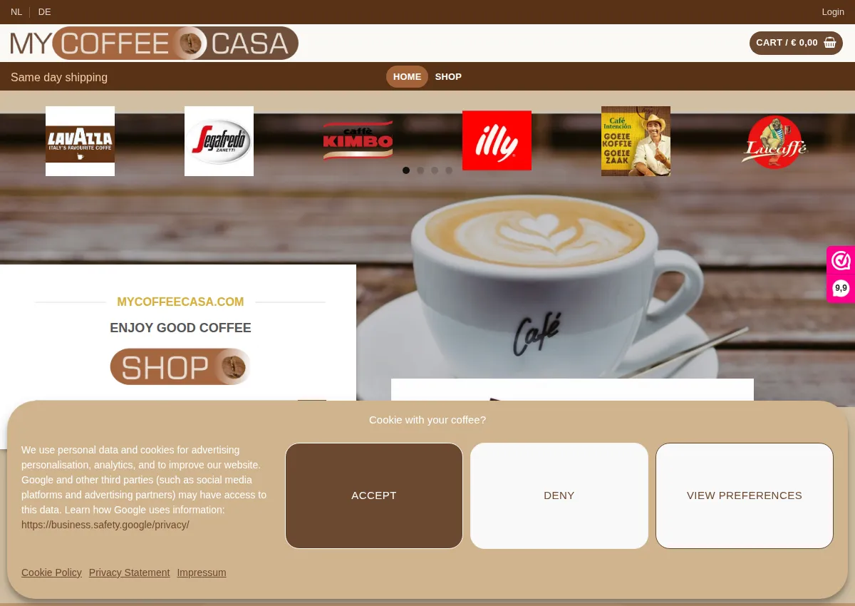 Store homepage