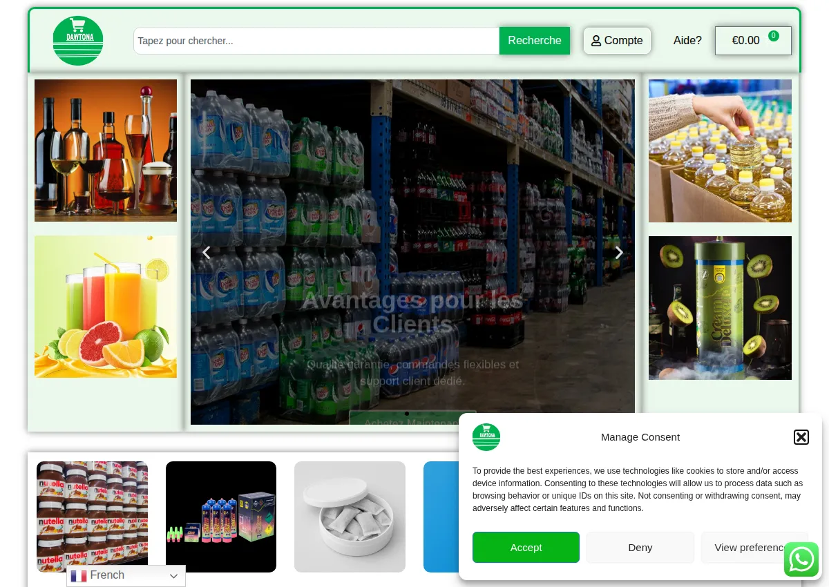 Store homepage