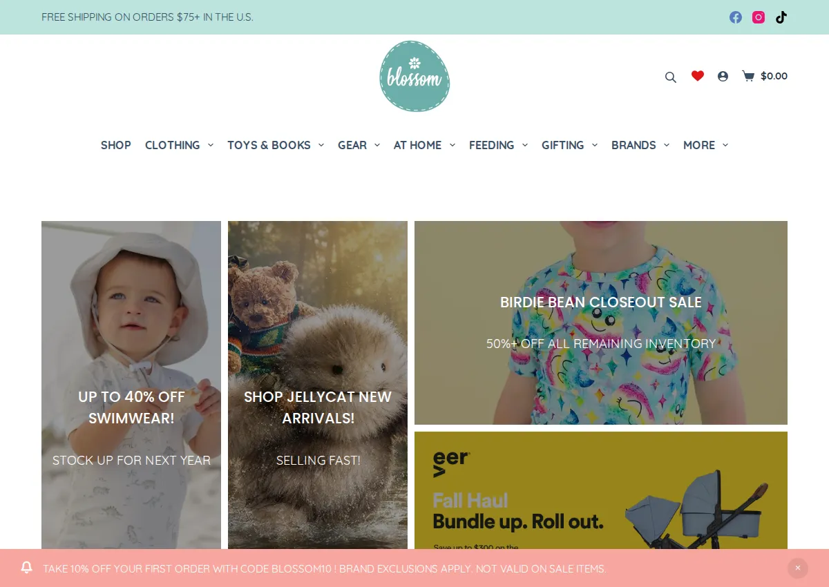 Store homepage