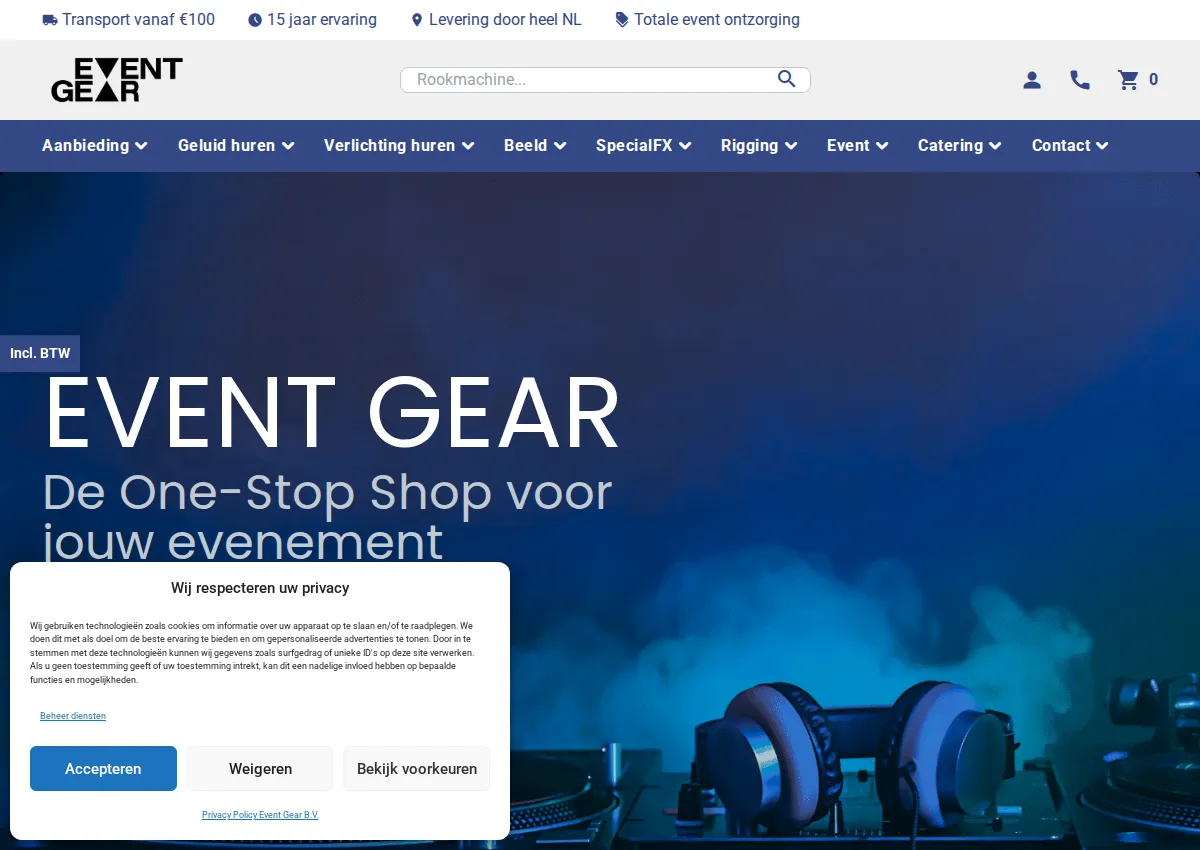 Store homepage