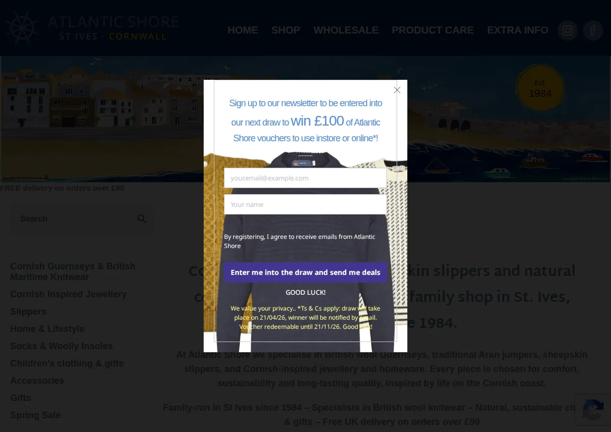 Store homepage