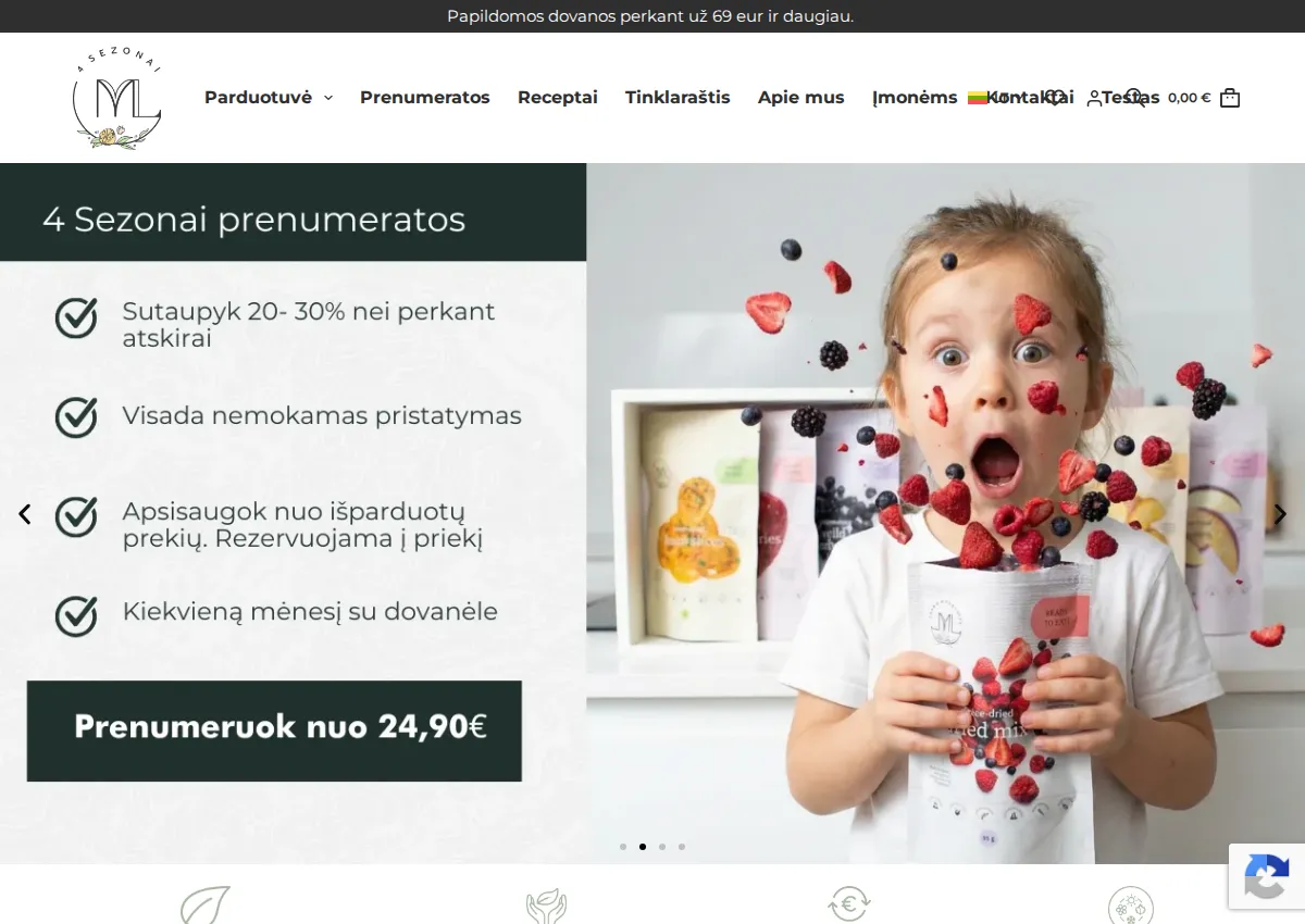 Store homepage