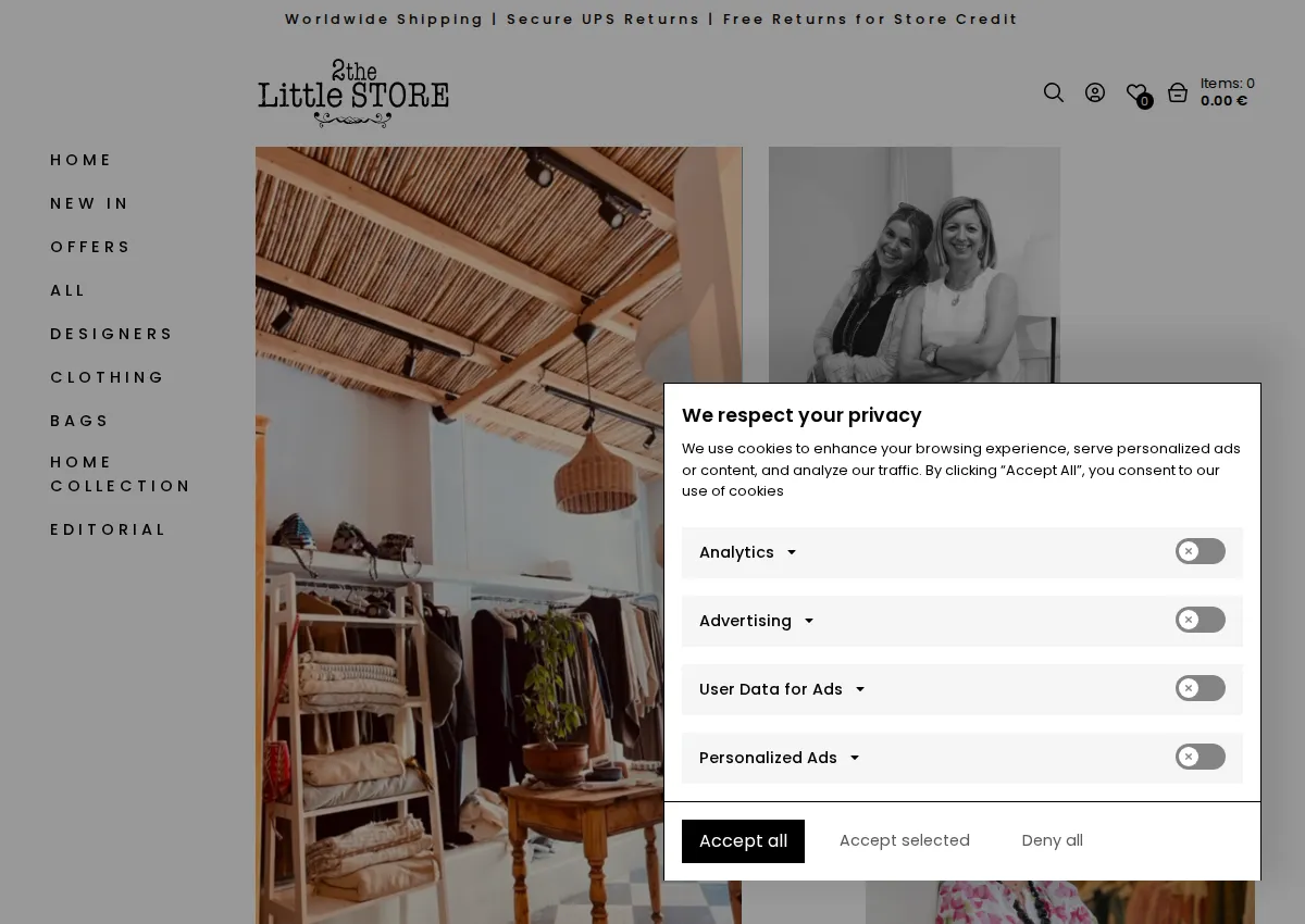 Store homepage