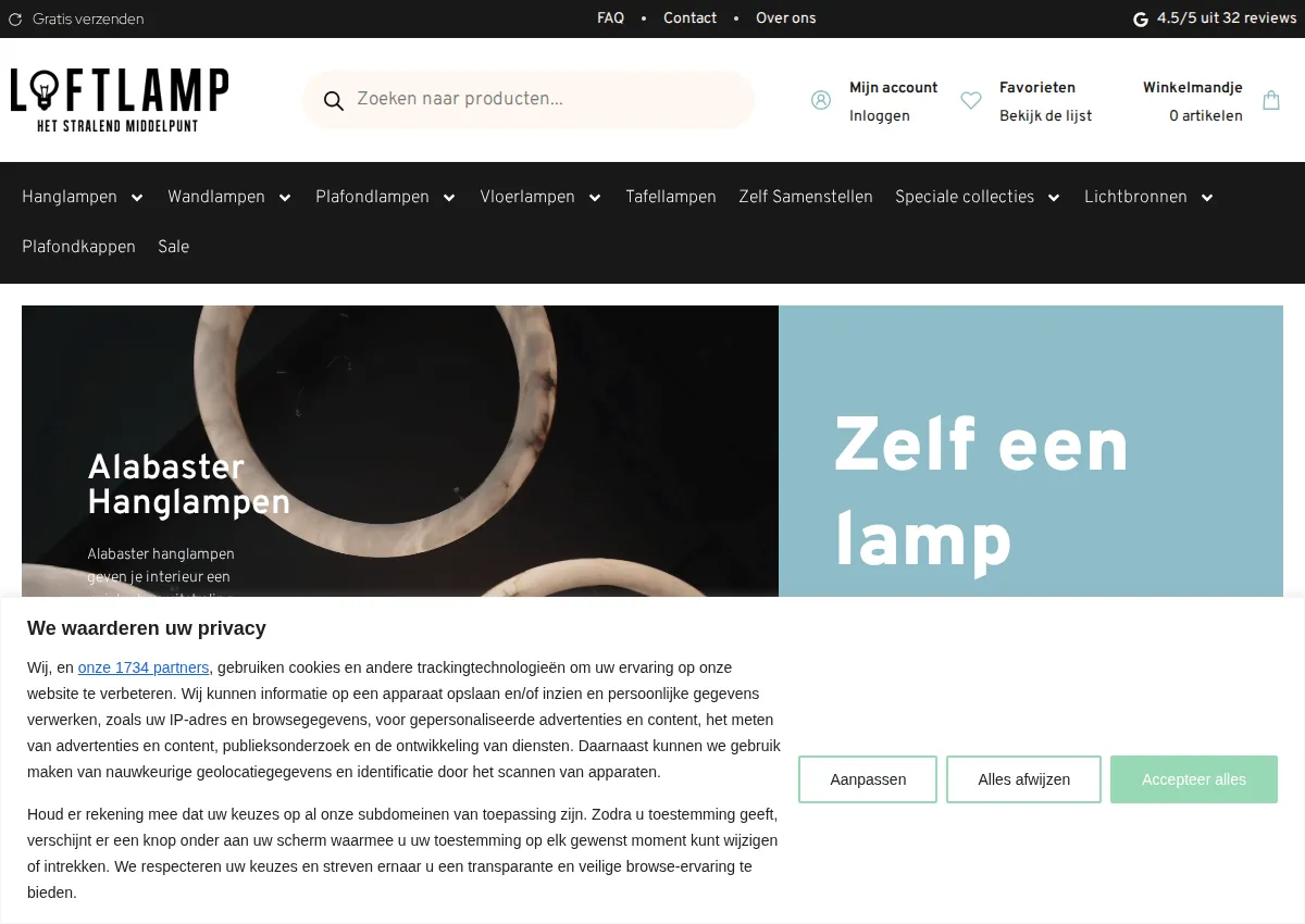 Store homepage
