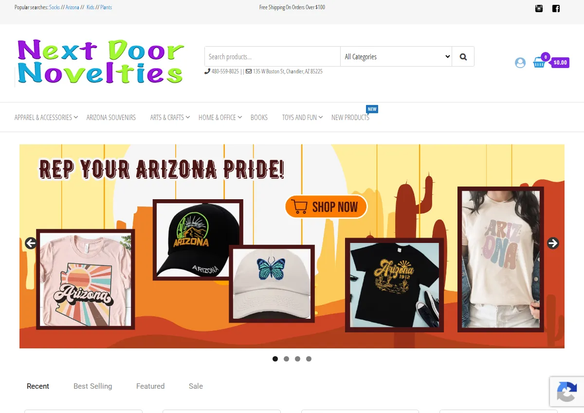 Store homepage